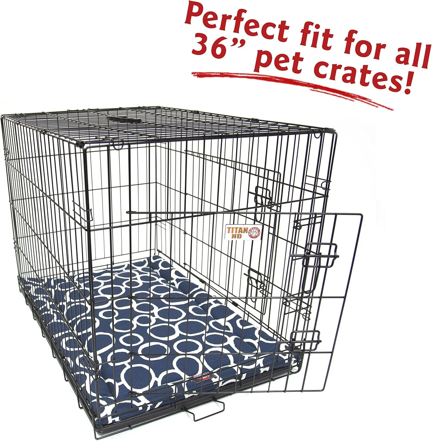 36" Fusion Navy Crate Dog Bed Mat By Majestic Pet Products