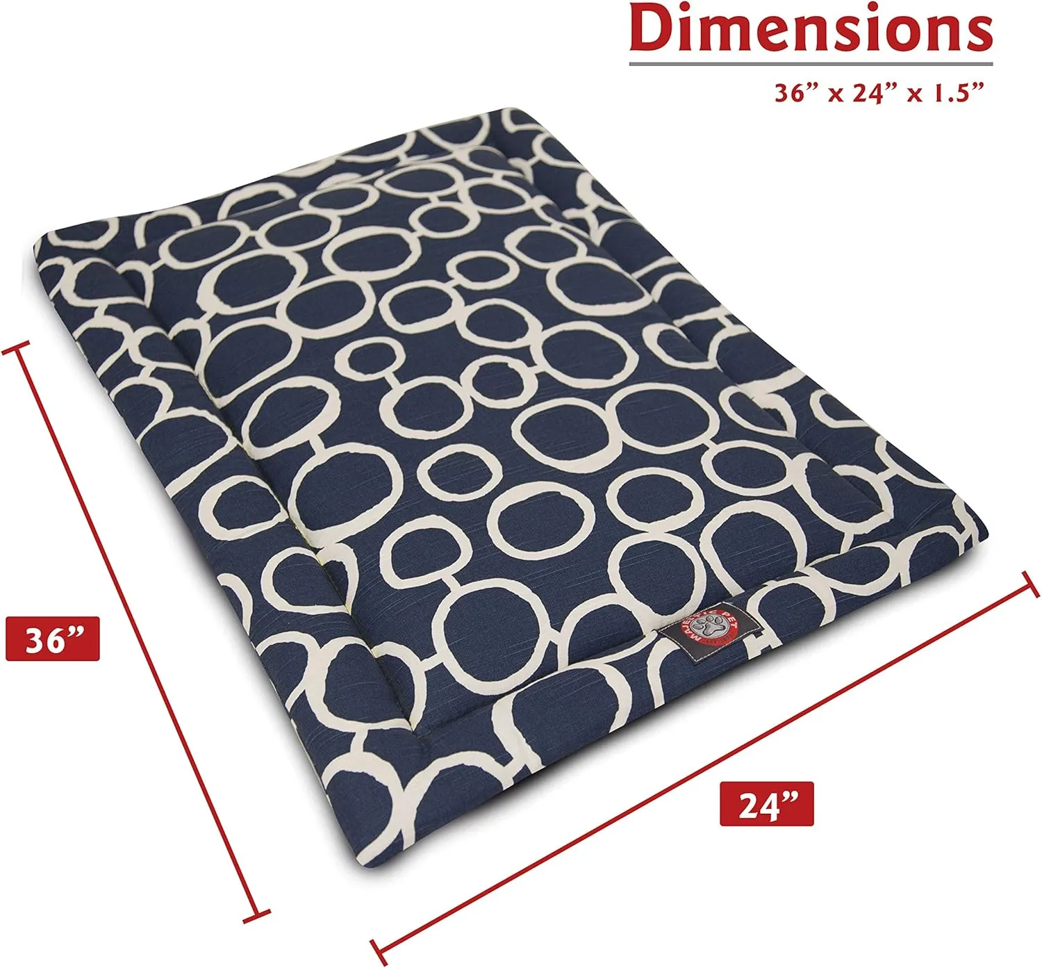 36" Fusion Navy Crate Dog Bed Mat By Majestic Pet Products