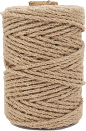 5mm 328 Feet Jute Twine,Natural Braided Jute Rope,Brown Jute Burlap String Heavy Duty and Thick Twine Hemp Rope for DIY Arts Crafts, Gardening, Bundling,Home Decorating, Cat Scratching Post