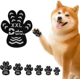 Anti-Slip Dog Paw Protector Pads, Dog Paw Stickers 12 Sets(48 Pcs) Black, for Pets Senior Dogs with Traction on Hardwood Floor, Non-Slip Dog Grips Dog Shoes Boots Socks ReplaceXXL