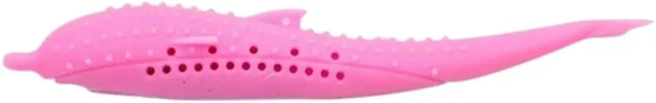 Arinda Silicone Fish Shape Cat Toothbrush Teething Toy with Catnip Pet Toys