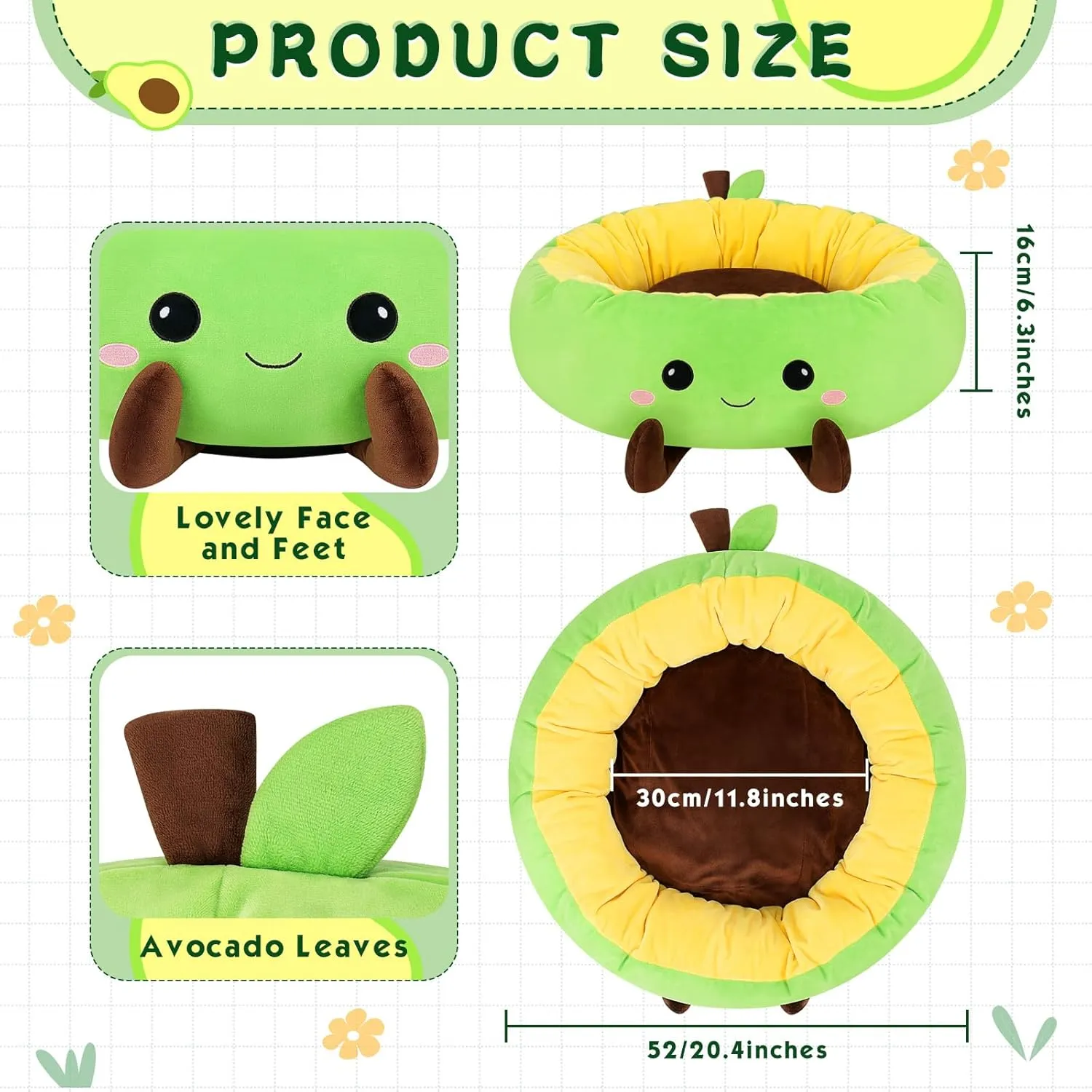 Avocado Heated Pet Bed for Cats & Dogs, Warming Cat Nest with Timer & Temp Adjustable Heating Pad