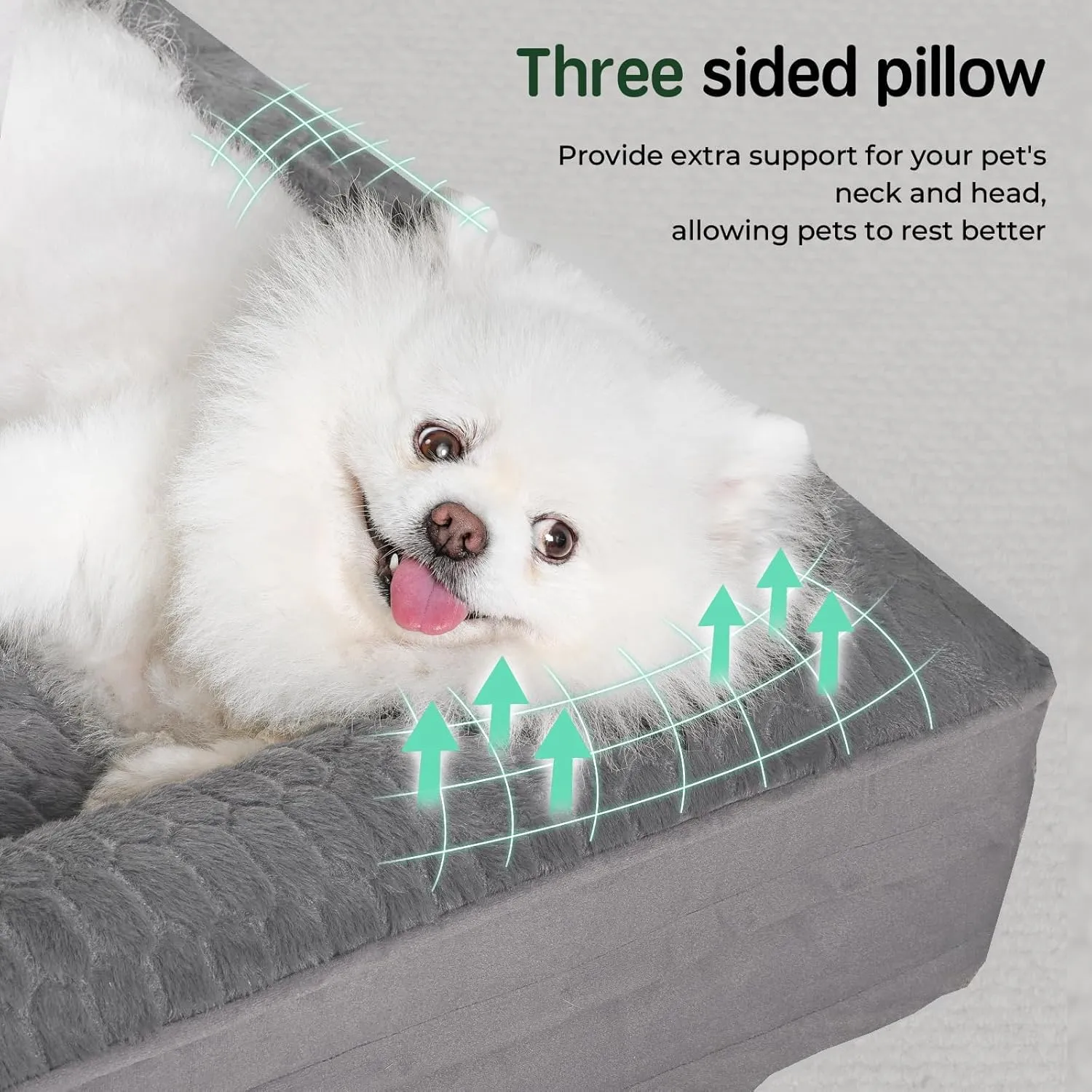 BALANCE Orthopedic Dog Bed, Egg Crate Foam Dog Couch for Pet Sleeping, Pet Sofa with Removable Washable Cover & Waterproof Lining, Comfy Dogs Bed for Medium Size Dogs, Grey