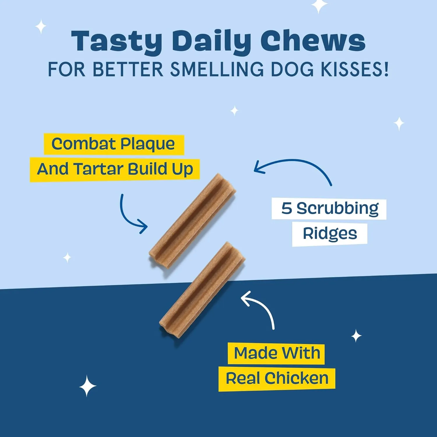Barkbox Bright Original Dog Dental Chew Sticks, Plaque and Tartar Cleaning - Small Breeds (30 Chews)