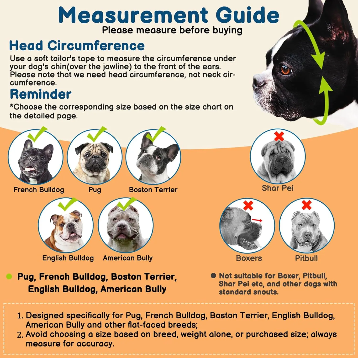 BARKLESS Dog Muzzle for Short Snout, Soft Frenchie Muzzle for Biting, Chewing, Licking for French Bulldogs Boston Terriers, Ideal for Flat-Faced Aggressive Dogs Grooming Walking, Allows Drinking