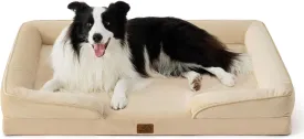 Bedsure Orthopedic Dog Beds Large Sized Dog - Washable Large Dogs Bed Waterproof, Big Comfort Pet Couch with Washable Removable Cover, Supportive Foam Pets Sofa with Nonskid Bottom,Light Khaki