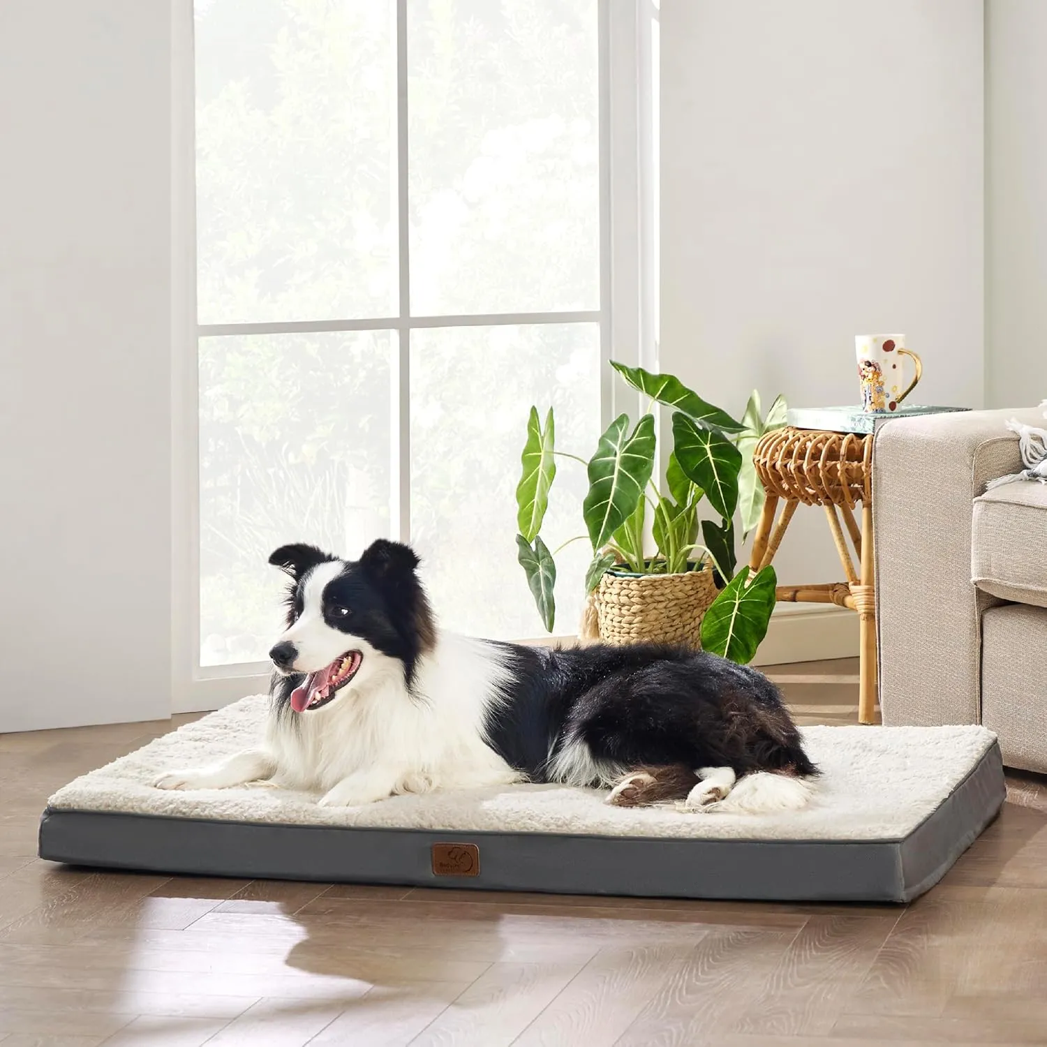 Bedsure XL Dog Bed Large Sized Dog -Orthopedic Waterproof Extra Large Pet Beds with Removable Washable Cover, Egg Crate Foam Mat, Suitable for Pet Up to 100 lbs