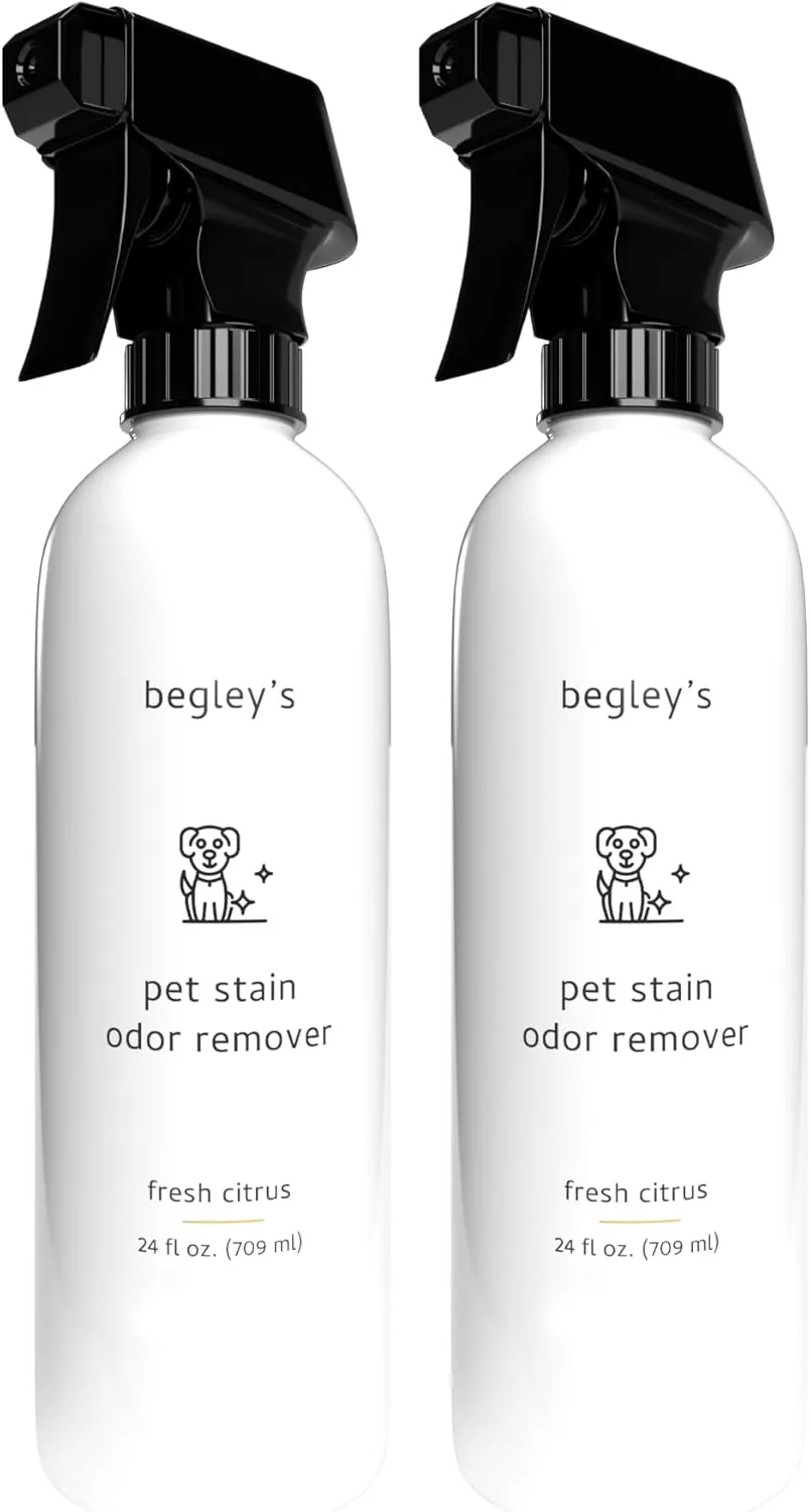 Begley's Pet Stain and Odor Remover - Pet Odor Eliminator for Home - Pet Urine Enzyme Cleaner - Pet Carpet Cleaner for Pets - Enzymatic Cleaner for Dog Urine, Cat Pee, Feces - 24 Ounce, 2 Pack