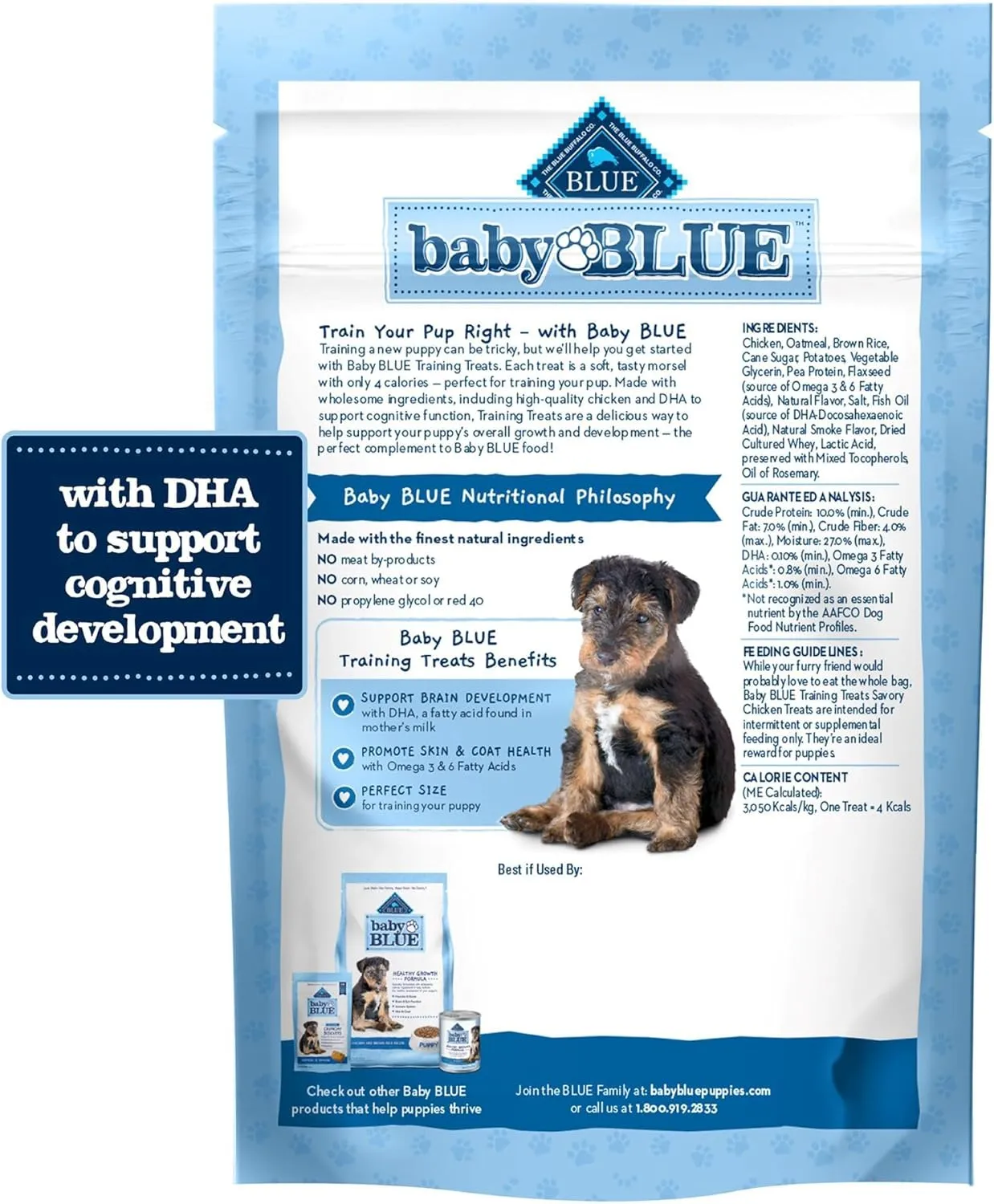Blue Buffalo Baby Blue Training Treats Natural Puppy Soft Dog Treats, Savory Chicken 4-oz Bag (Pack of 2)