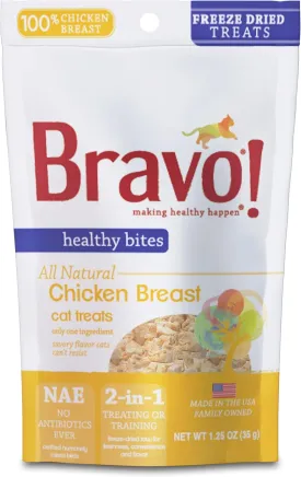 Bravo! Healthy Bites Chicken Breast Freeze-Dried Cat Treats, 1.5-oz bag