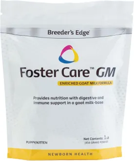 Breeder's Edge Foster Care GM - Goat Milk Based Powdered Milk Replacer - Puppies , Kittens , Cats & Dogs Formula - Easy Digestion - 1 lb