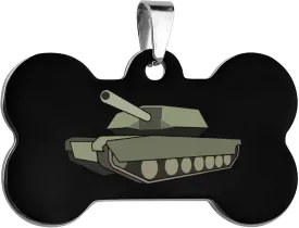 Cartoon Tank Pet ID Tags Personalized Stainless Steel Dog Tags Bone Shape Cat Collar Tags Accessories