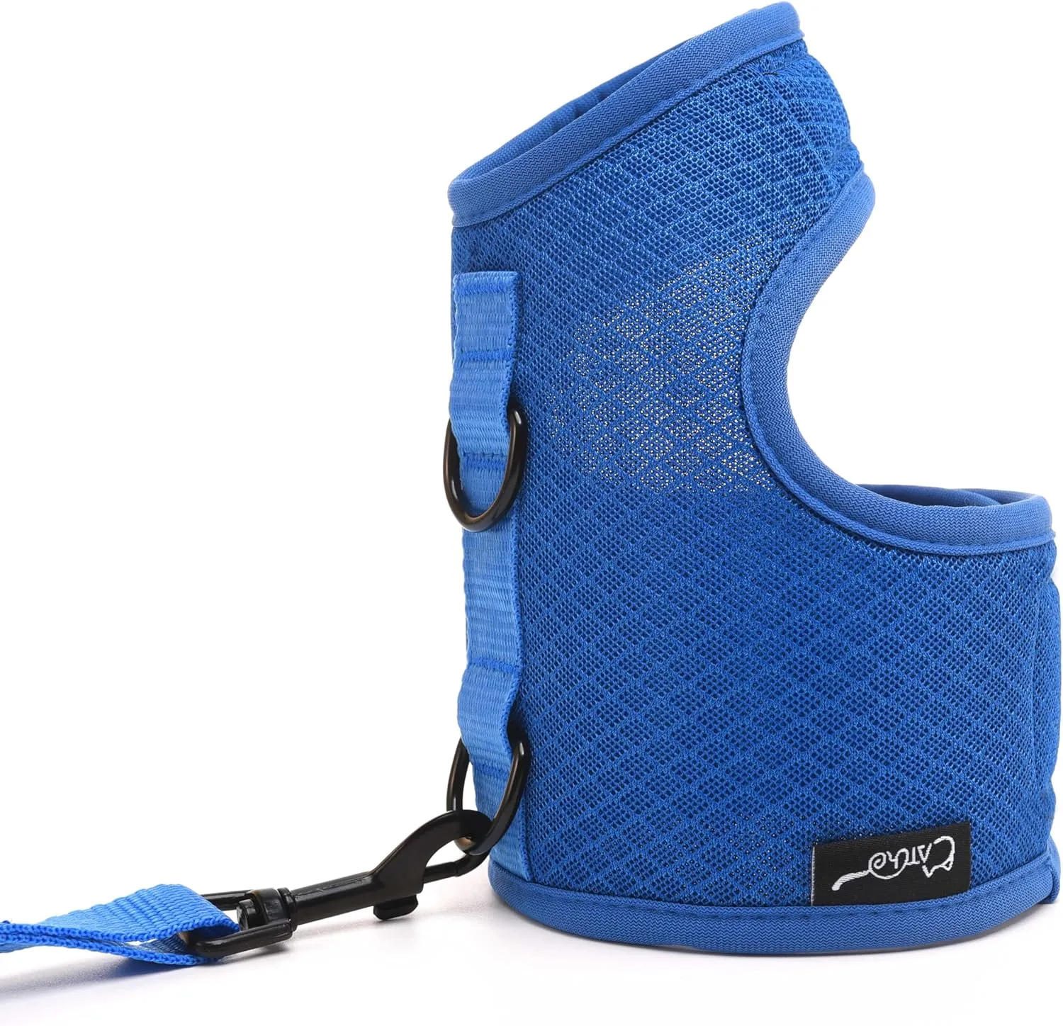 Cat Harness and Leash for Walking Escape Proof Breathable Mesh Fabric, Solid Blue, Medium, Adjustable Cat Walking Jackets, Padded Stylish Cat Vest