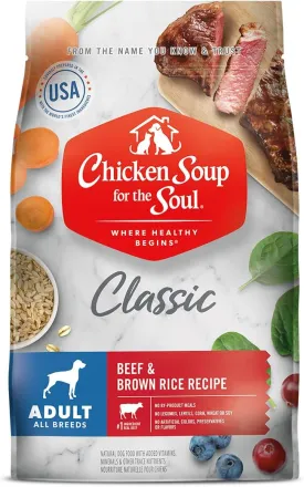 Chicken Soup For The Soul Classic Dry Adult Dog Food, Beef & Brown Rice Recipe, 28 Pound Bag | Soy Free, Corn Free, Wheat Free, Dry Dog Food Made with Real Ingredients