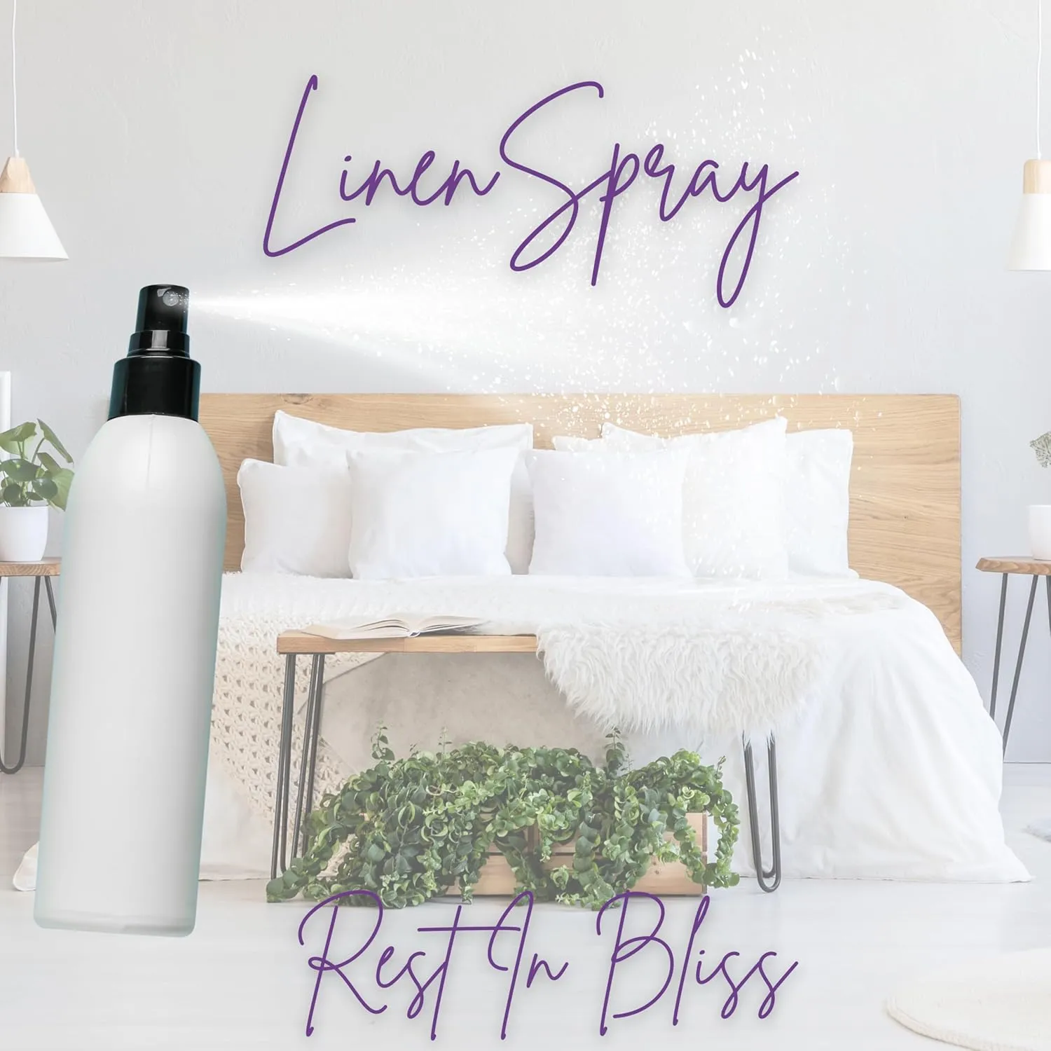 Christmas Pine Linen Spray, 8 ounces - Eclectic Lady Sheet and Linen Spray - No Artificial Colors, Parabens, or Preservatives - Long-Lasting Scent for Bed, Fabric & Pillow