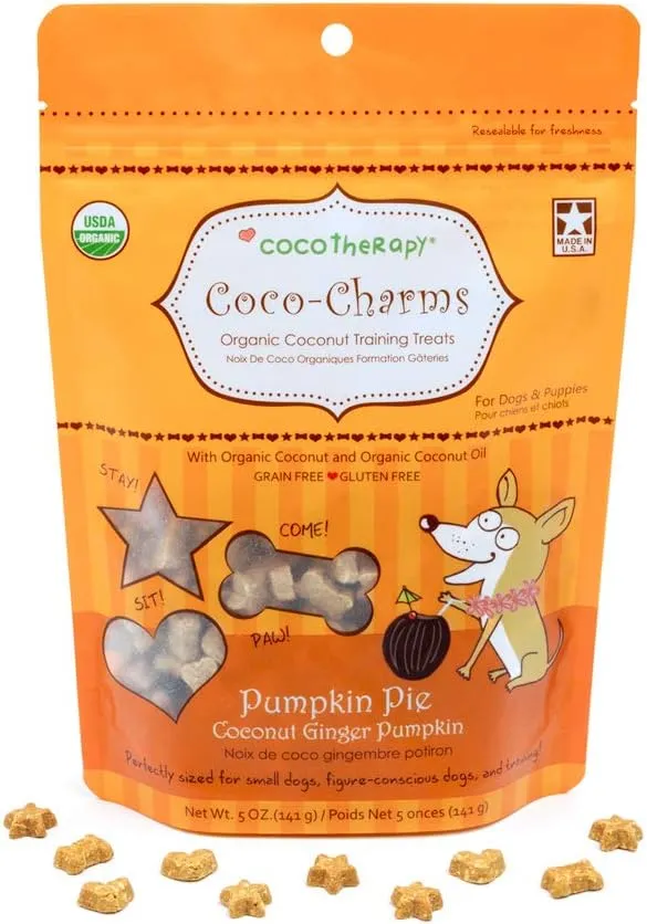 Cocotherapy Coco-Charms Training Treats  Pumpkin Pie, (1 Pouch), 5 Oz.