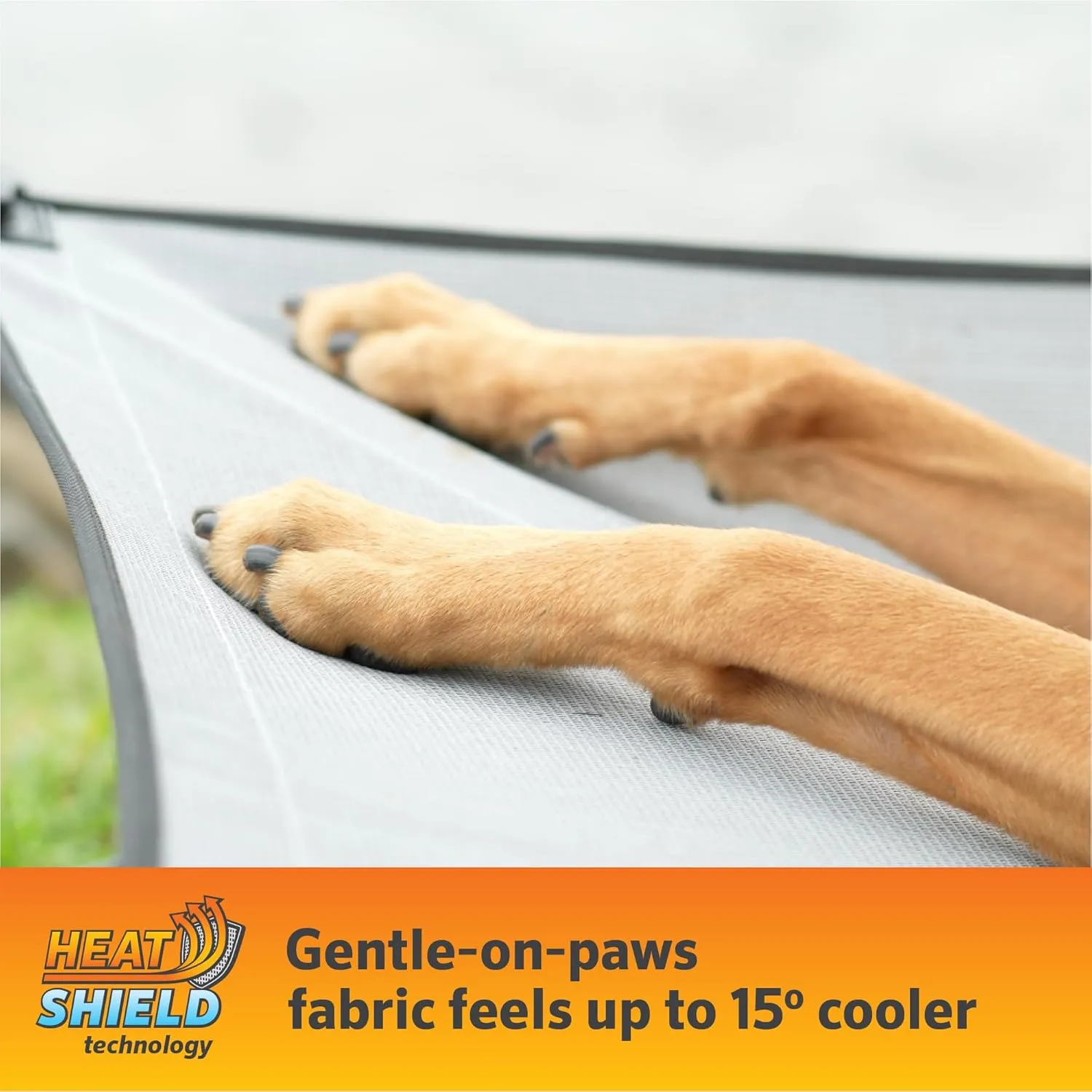 Coolaroo On-The-Go Elevated Dog Bed Kit  Portable & Cooling Travel Cot with HeatShield Fabric for Large Dogs, Lightweight & Compact, Includes Matching Carry Bag & Everglade Green Bonus Cover, Large