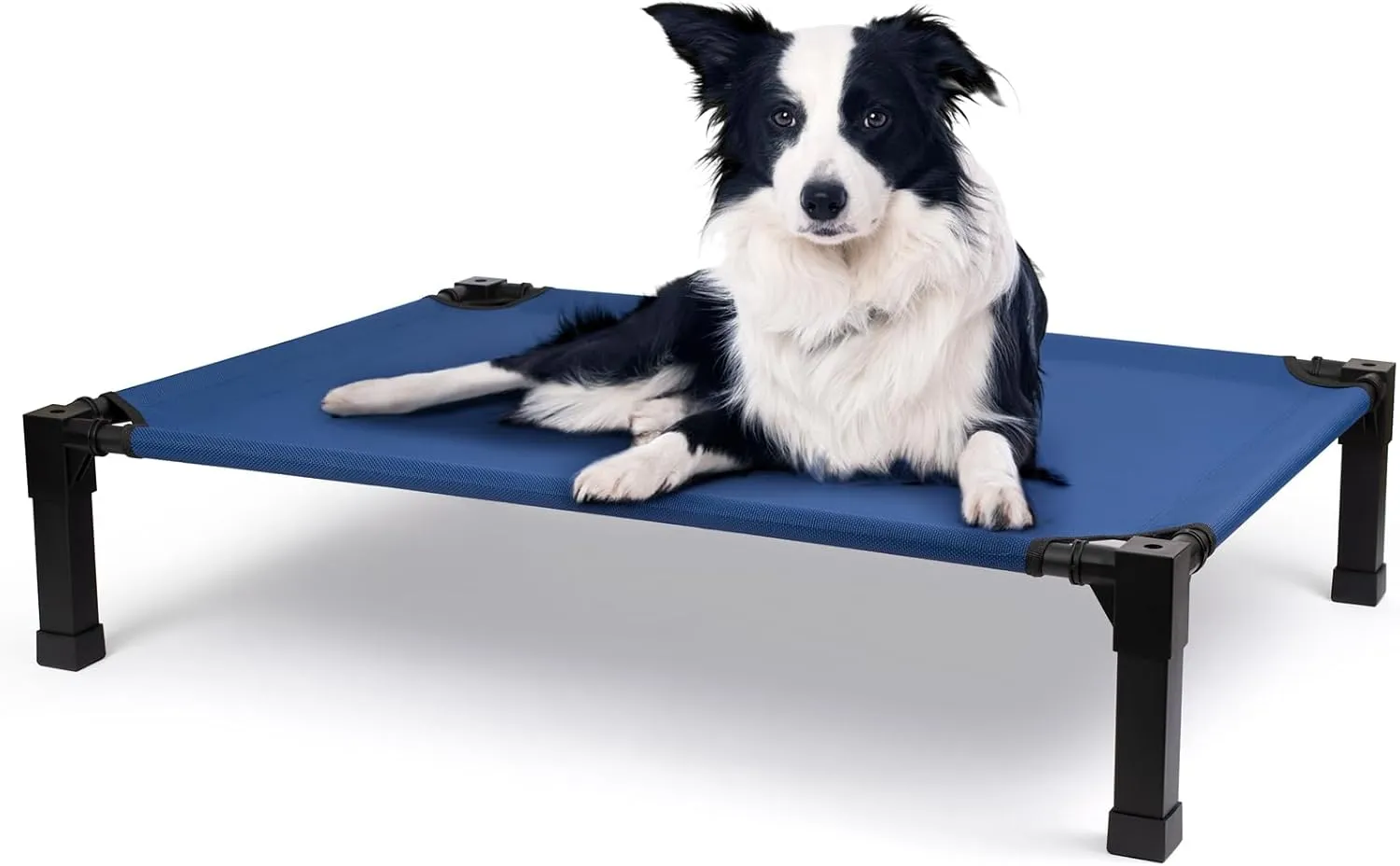 Cooling Elevated Dog Bed, Raised Dog Bed with Washable Breathable Mesh and Metal Frame, Portable Dog Cot Bed with No-Slip Feet for Outdoor and Indoor Use