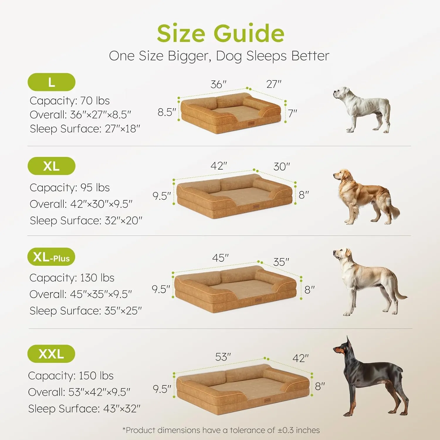 Dog Beds for Large Dogs, Orthopedic Dog Bed with Cooling Gel Memory Foam, Waterproof Large Pet Bed with Removable Washable Cover, 36" Pet Sofa Couch Dutch Velvet with Bone Toy, Brown
