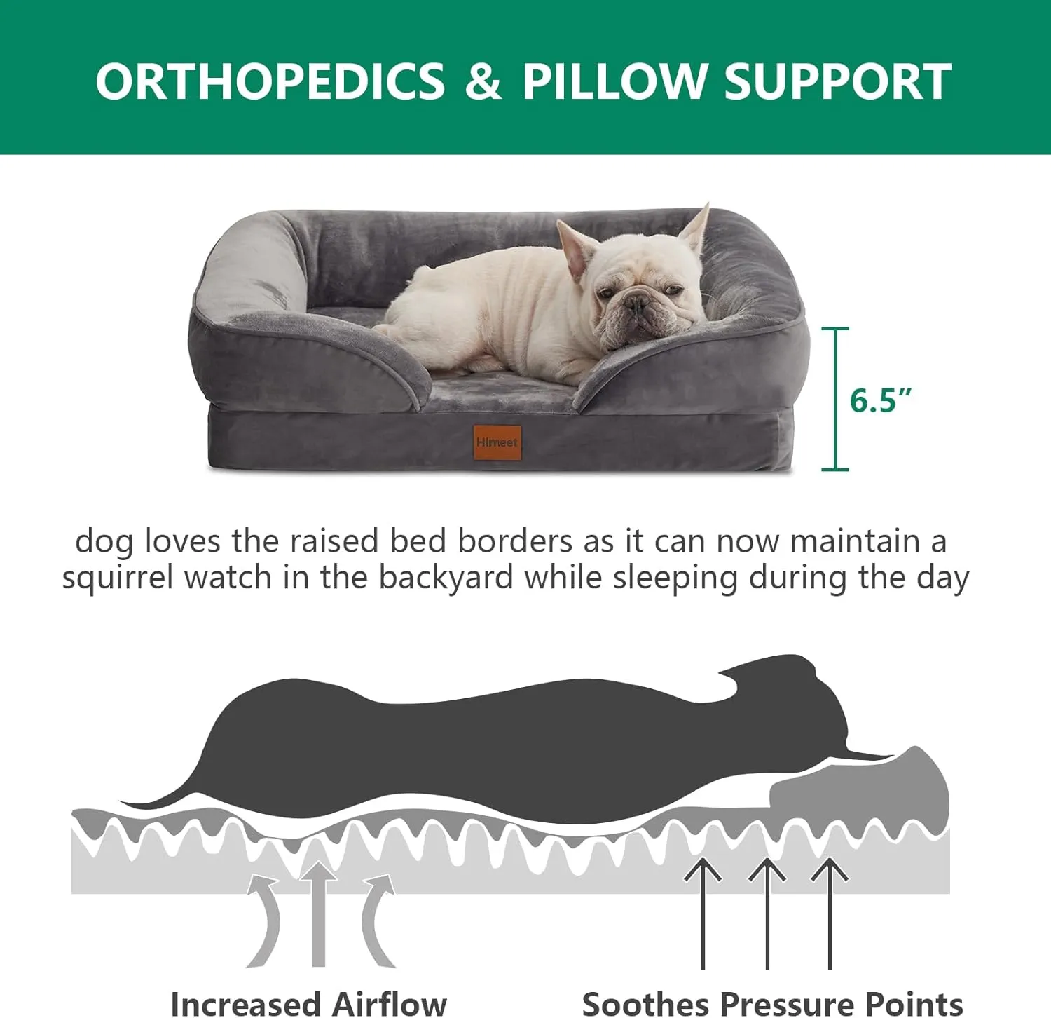 Dog Beds for Medium Dogs with Removable Washable Cover Dog Bed Medium Waterproof for Dogs up to 35 lbs