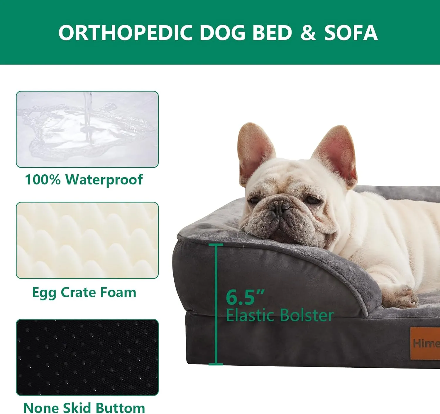 Dog Beds for Medium Dogs with Removable Washable Cover Dog Bed Medium Waterproof for Dogs up to 35 lbs