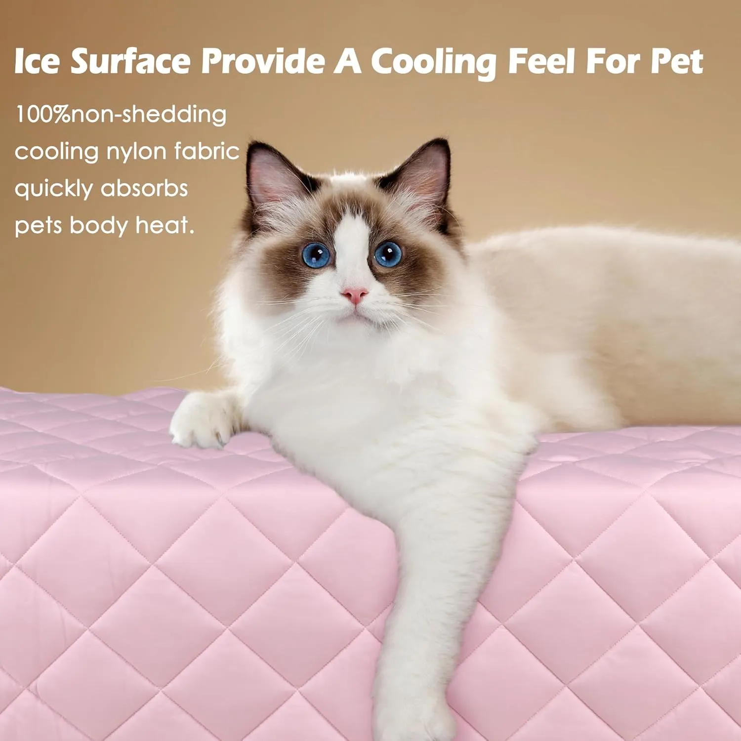 Dog Cooling Mat, Premium Lightweight Pet Cooling Blanket Bed Cover for Dogs, Cat, Puppies | Ice Silk Cooling Pad for Dogs Furniture Protector | Machine Washable Pet Blanket,Pink 40''x55''