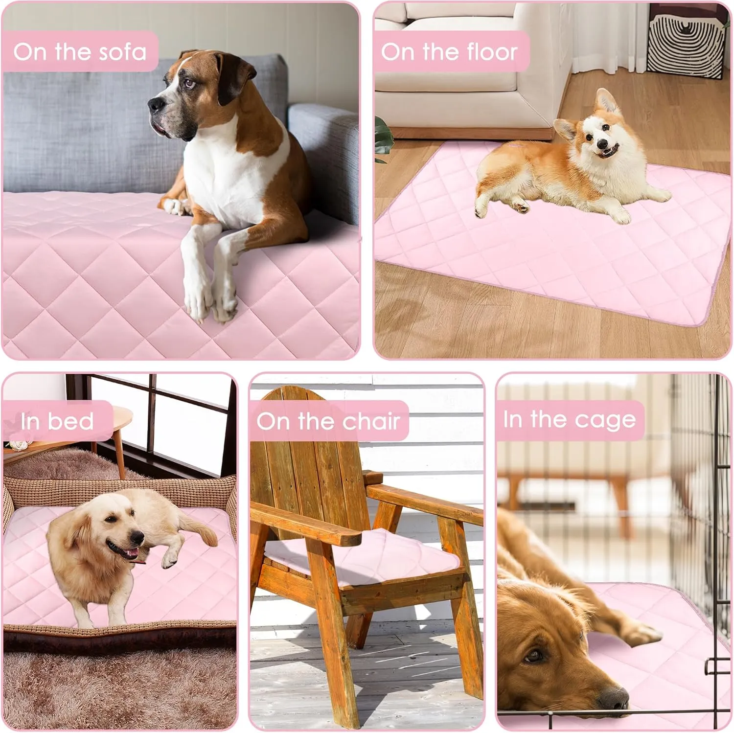 Dog Cooling Mat, Premium Lightweight Pet Cooling Blanket Bed Cover for Dogs, Cat, Puppies | Ice Silk Cooling Pad for Dogs Furniture Protector | Machine Washable Pet Blanket,Pink 40''x55''