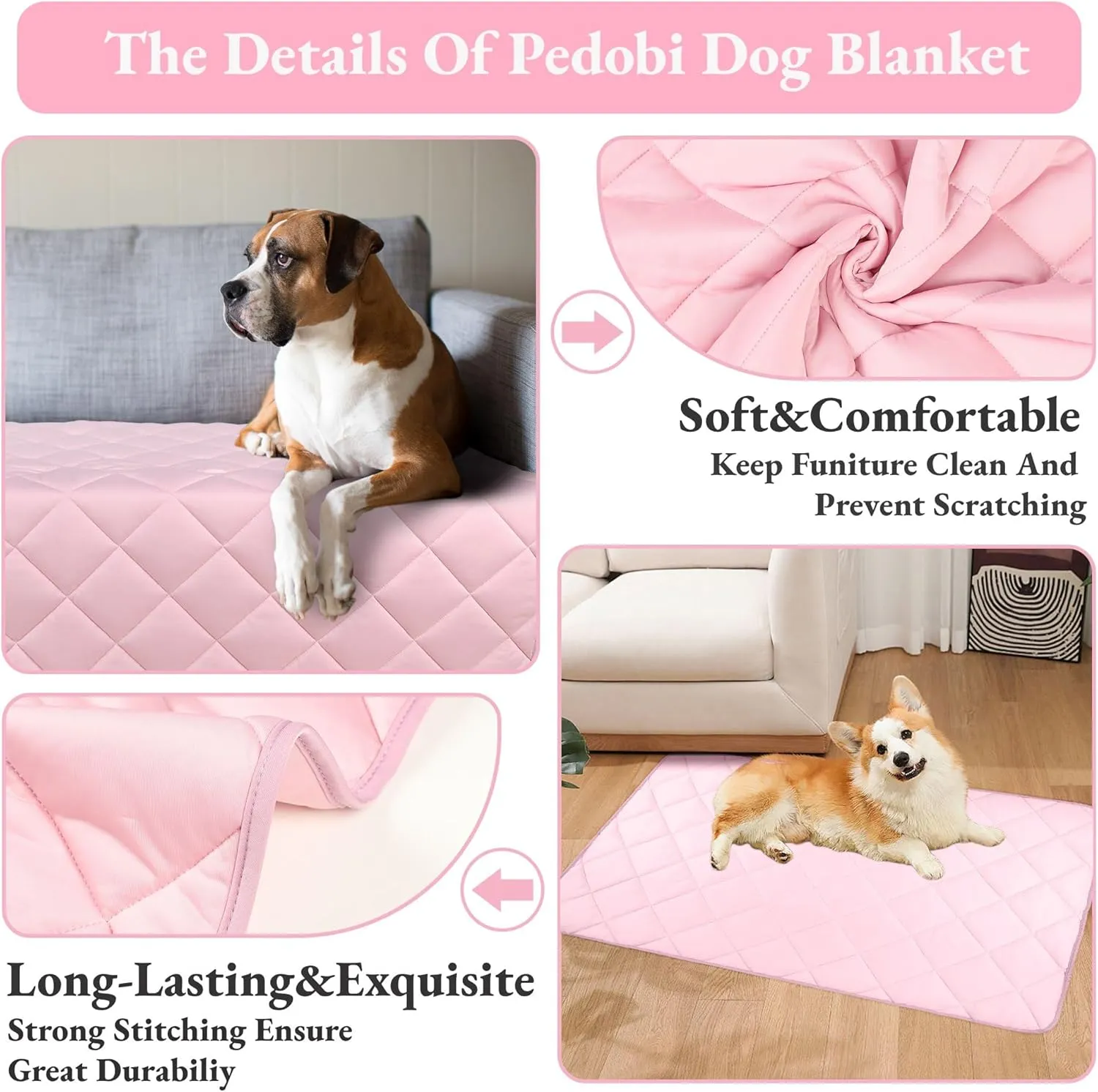 Dog Cooling Mat, Premium Lightweight Pet Cooling Blanket Bed Cover for Dogs, Cat, Puppies | Ice Silk Cooling Pad for Dogs Furniture Protector | Machine Washable Pet Blanket,Pink 40''x55''
