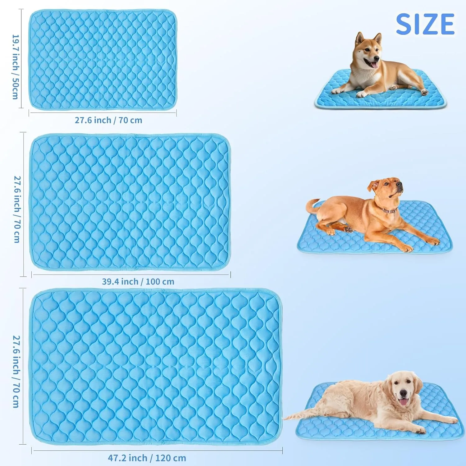 Dog Cooling Mat Self Cool Pad for Dogs and Cats, Washable Portable Pet Sleeping Pad for Summer,27.5" x 18.5"
