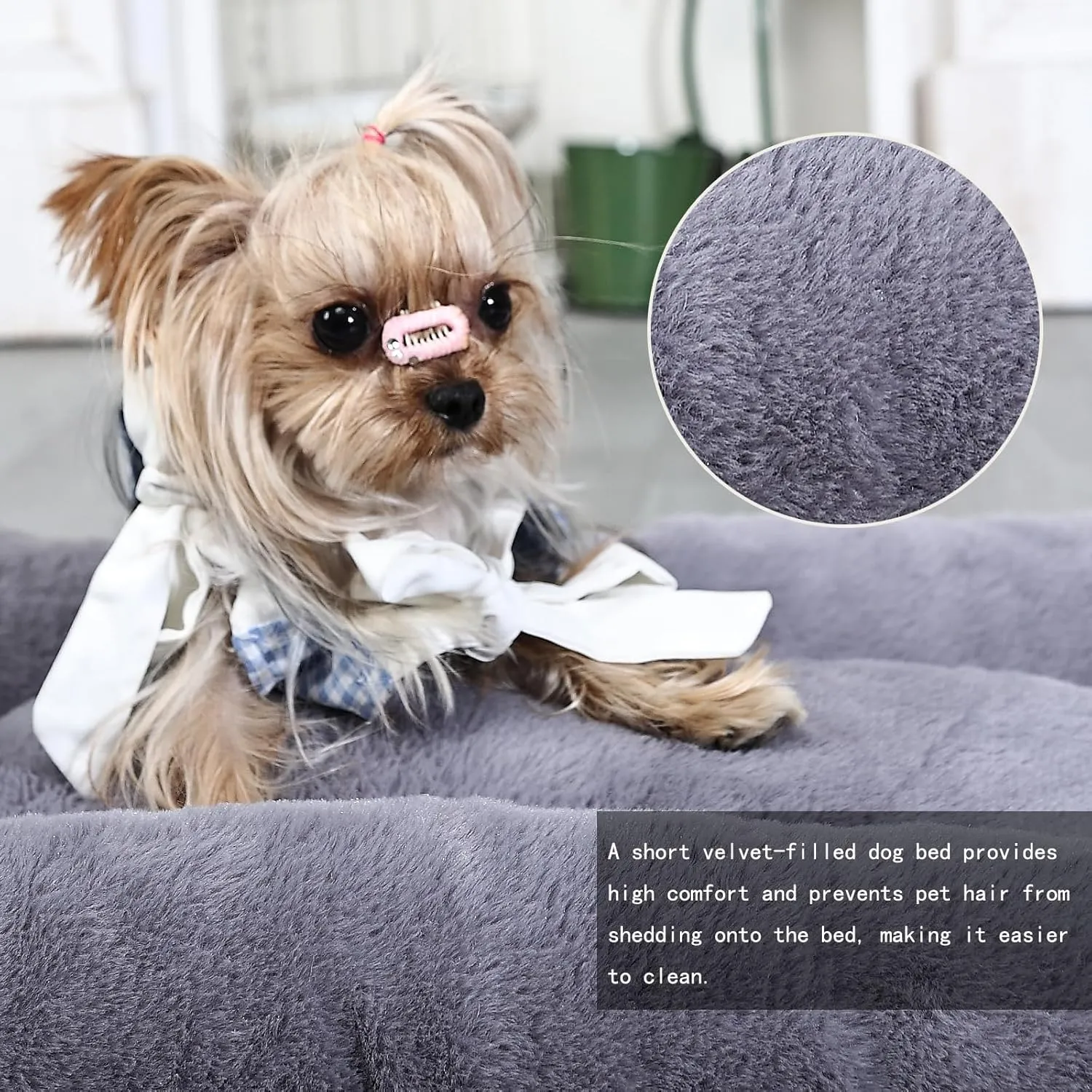 Dog Crate Pads for Small Dogs with Fluffy Faux Fur and Non-Slip Bottom,24 inch Pet Bed Soft and Comfy for Puppy or Cat,Machine Washable Crate Mat 24 x 18,Dark Grey