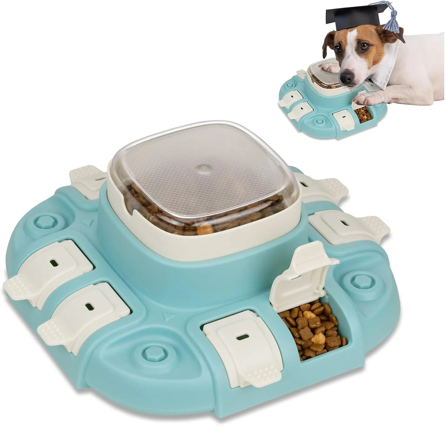 Dog Puzzle Toys 2 Level, Interactive Dog Treat Puzzle Feeder Toys for IQ Training & Mental Stimulating, Fun Slow Feeder, Large Medium Small Dogs Enrichment Toys