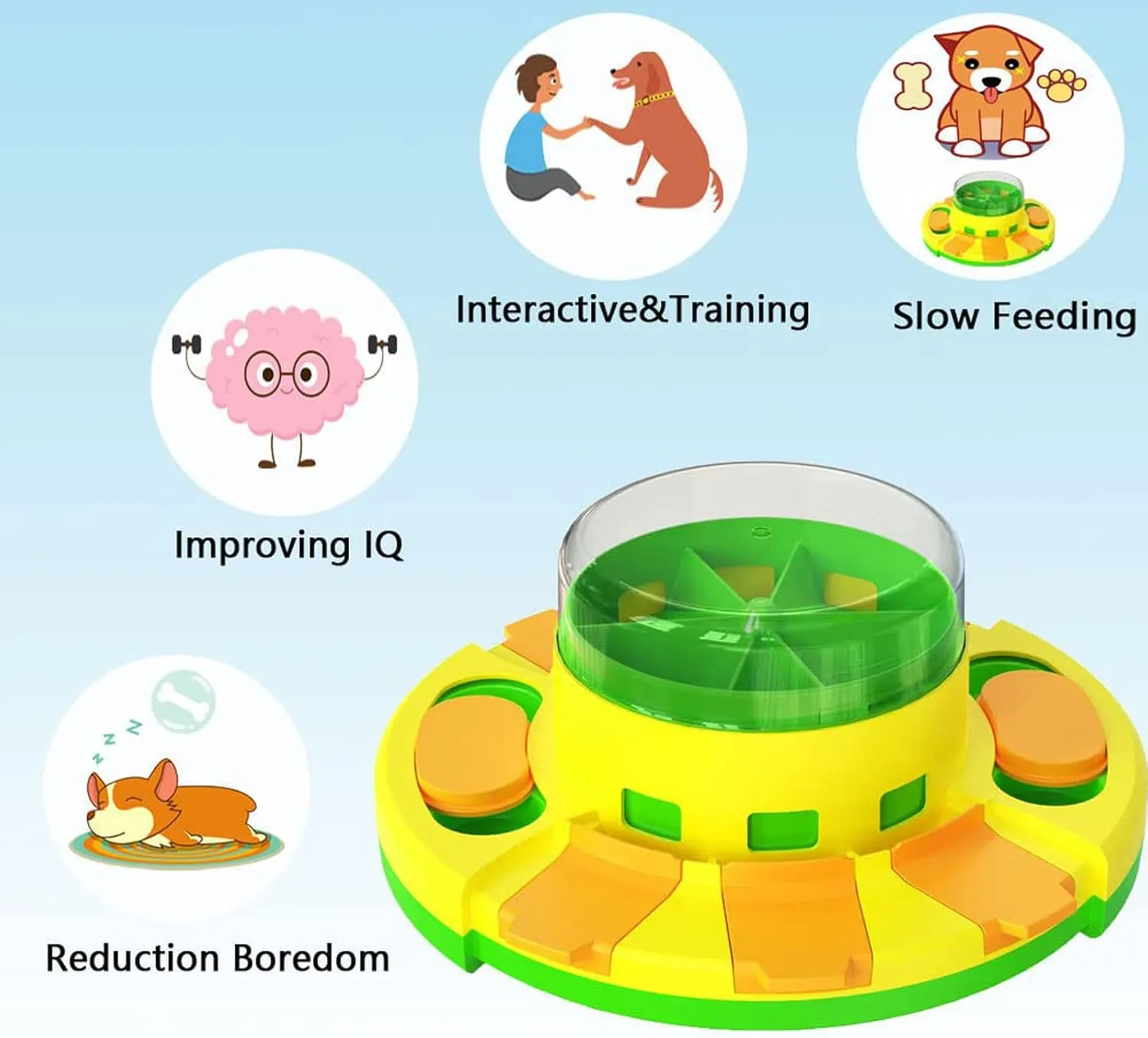 Dog Puzzle Toys Level 3 2 1, Interactive Enrichment Toys, Dog Food Dispenser for Mental Stimulation (Green)