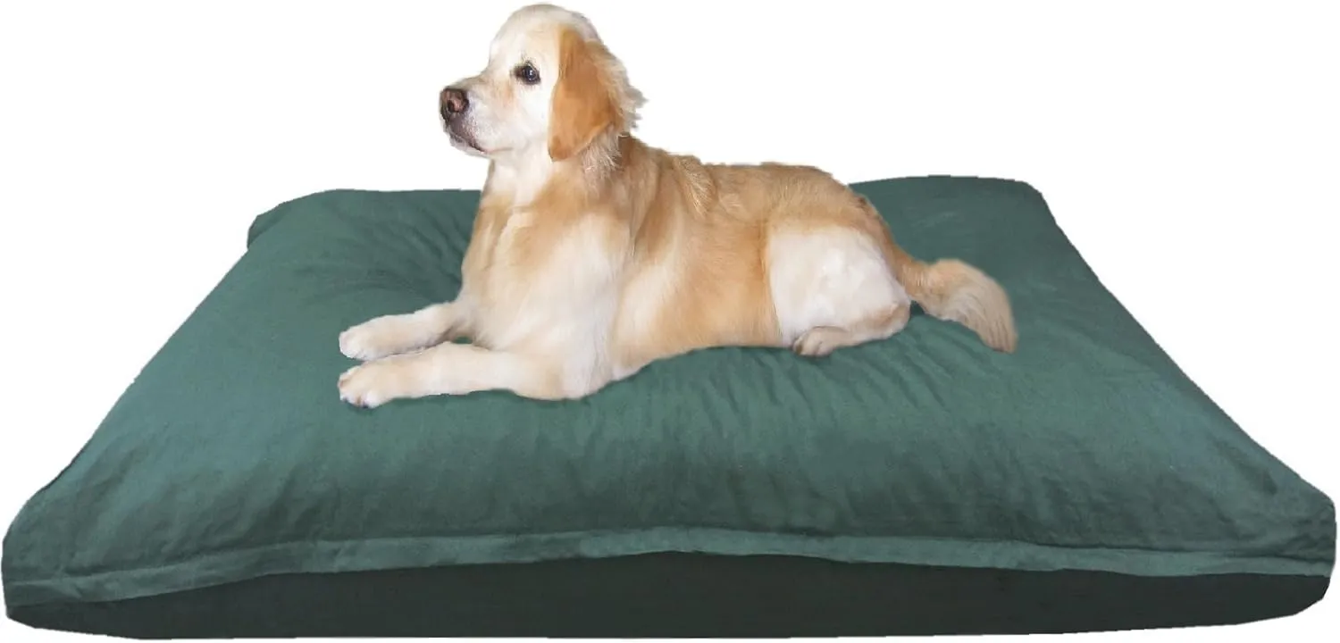 Dogbed4less Jumbo Orthopedic Extreme Comfort Memory Foam Dog Beds for Large Dog, Waterproof Internal Case and Machine Washable External Cover, 55"X47" Pet Pillow, Olive Green