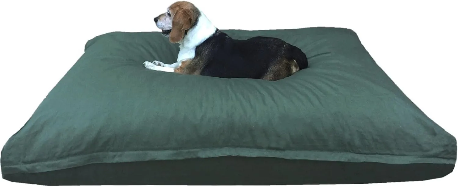 Dogbed4less Jumbo Orthopedic Extreme Comfort Memory Foam Dog Beds for Large Dog, Waterproof Internal Case and Machine Washable External Cover, 55"X47" Pet Pillow, Olive Green