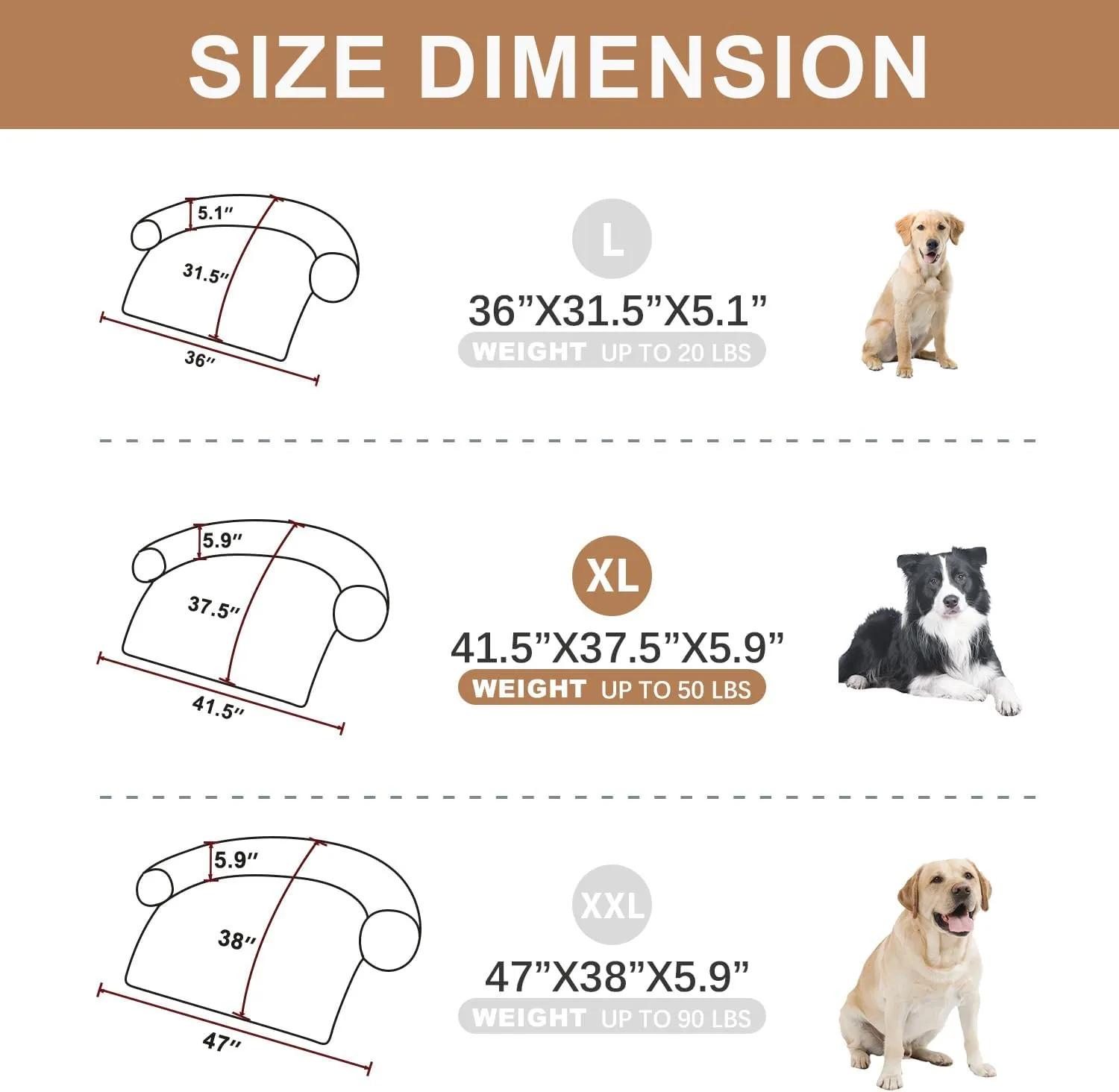 Dogs/Cats Bed Mats, Couch Cover for Dogs, Sofa Style Luxurious Mat for Pets, Waterproof Lining and Nonskid Bottom Perfect on Dog Crate, Cat Cage or in The Car. (Desert Brown, XL)