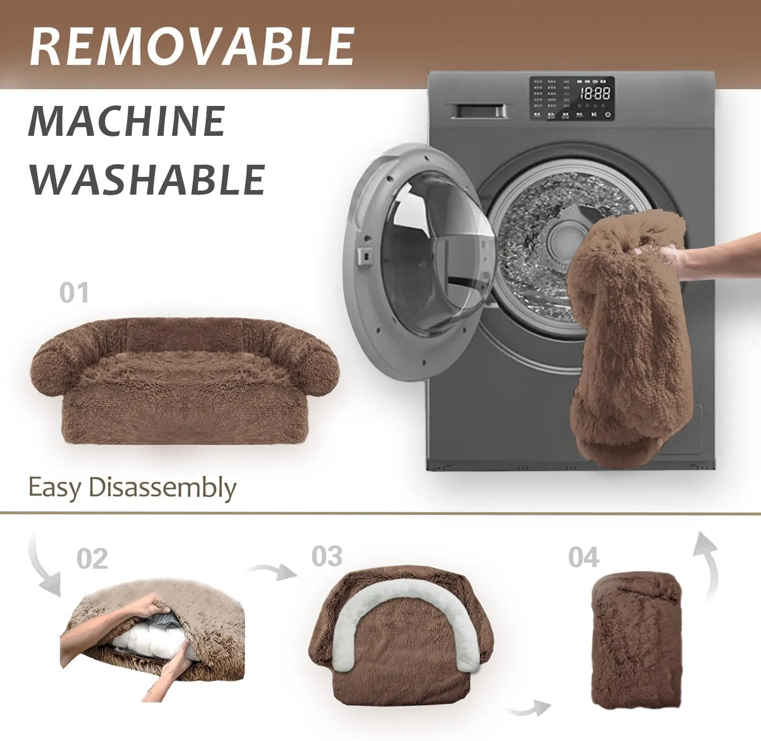 Dogs/Cats Bed Mats, Couch Cover for Dogs, Sofa Style Luxurious Mat for Pets, Waterproof Lining and Nonskid Bottom Perfect on Dog Crate, Cat Cage or in The Car. (Desert Brown, XL)