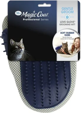 Four Paws Magic Coat Professional Series Love Glove Silicone Cat Grooming Mitt, Deshedding & Dematting, 1 Count