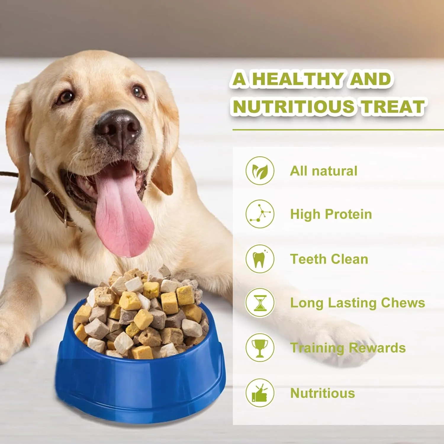 Freeze-Dried 5in1 Cat & Dog Treats - Natural Ingredients Chicken Salmon Egg Yolk Duck & Chicken Liver Cubes High Protein Grain-Free Pet Snacks for Digestion Training Rewards (5oz)