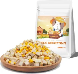 Freeze Dried Cat & Dog Treats  8OZ Freeze Dried Chicken Duck Egg Yolk 3 in 1 Meat Snacks - High Protein, Bite-Sized, Training Treats Snacks (8 OZ)