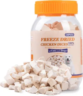 Freeze Dried Chicken Breast - High Protein Cat & Dog Treats for Training Healthy Single Ingredient Grain Free Easy Digest Pet Food (4 oz)
