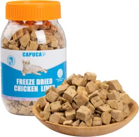 Freeze Dried Chicken Liver- Single Ingredient Cat & Dog Treats High Protein Training Snacks Grain-Free Rich in Iron Supports Vision & Immune Health Training Rewards 4.5OZ