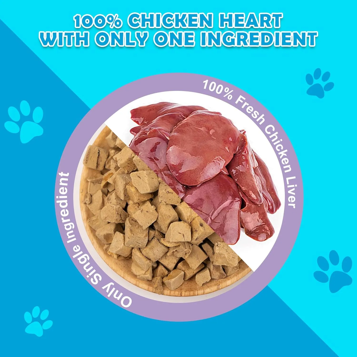 Freeze Dried Chicken Liver- Single Ingredient Cat & Dog Treats High Protein Training Snacks Grain-Free Rich in Iron Supports Vision & Immune Health Training Rewards 4.5OZ
