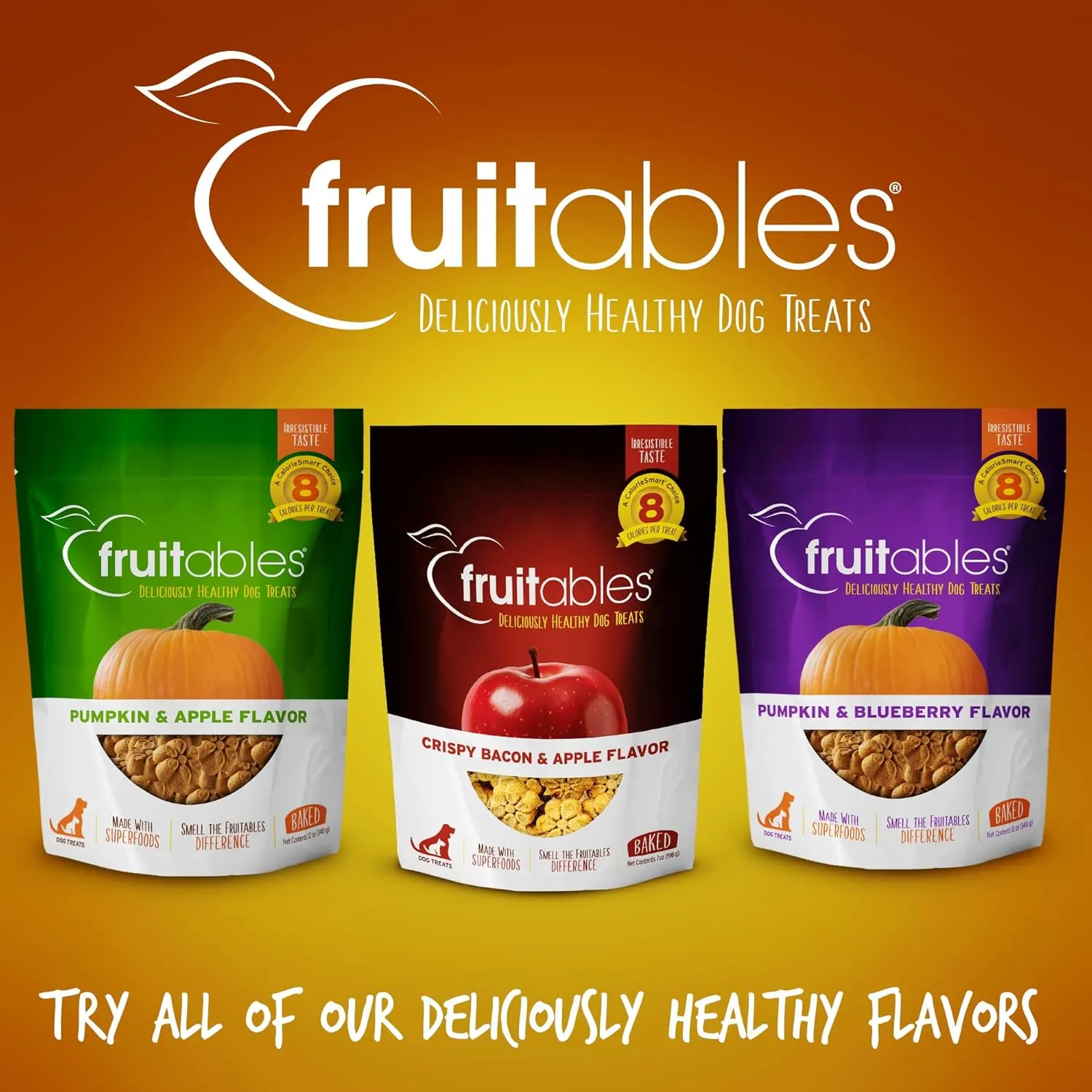Fruitables Baked Dog Treats  Healthy Low Calorie  Free of Wheat, Corn and Soy  Pumpkin and Banana  12 Ounces
