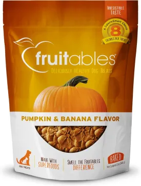 Fruitables Baked Dog Treats  Healthy Low Calorie  Free of Wheat, Corn and Soy  Pumpkin and Banana  12 Ounces