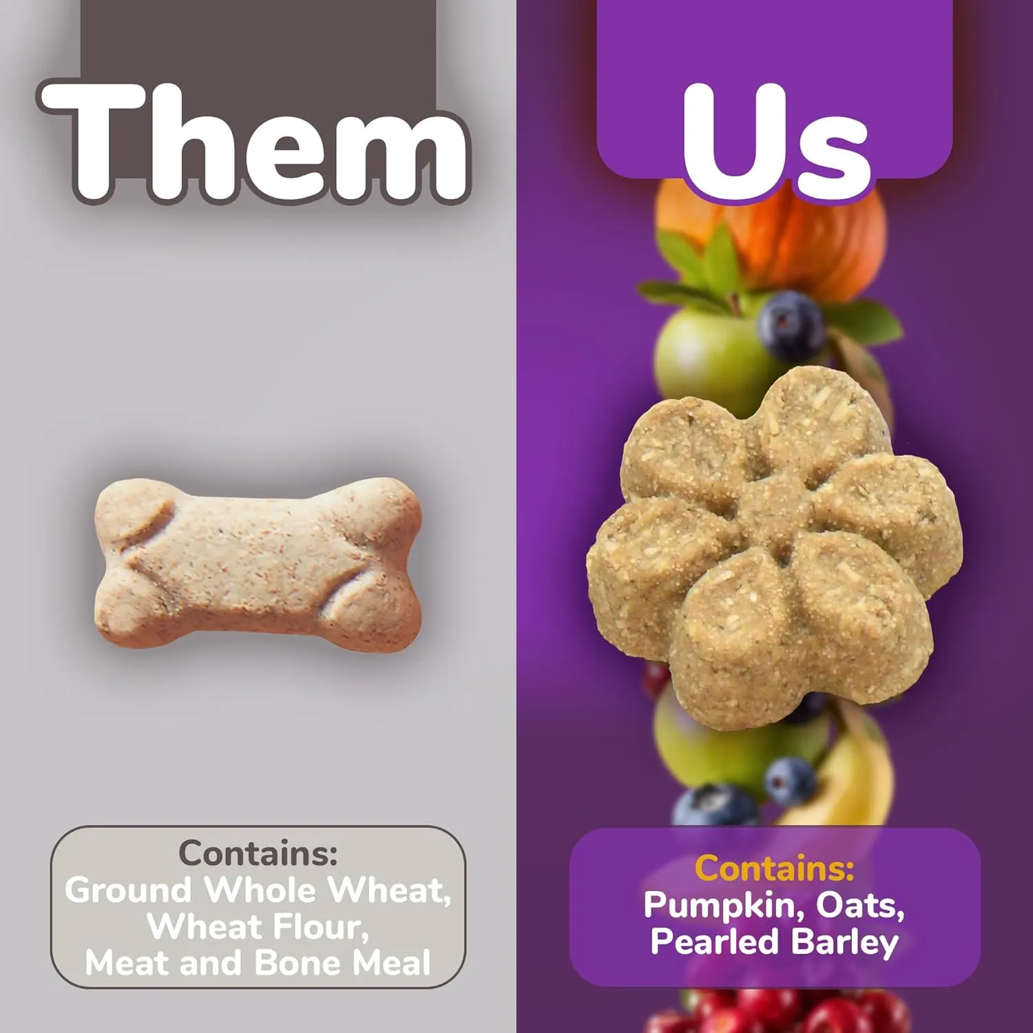 Fruitables Baked Dog Treats  Healthy Low Calorie , Free of Wheat, Corn and Soy  Pumpkin and Blueberry  12 Ounces