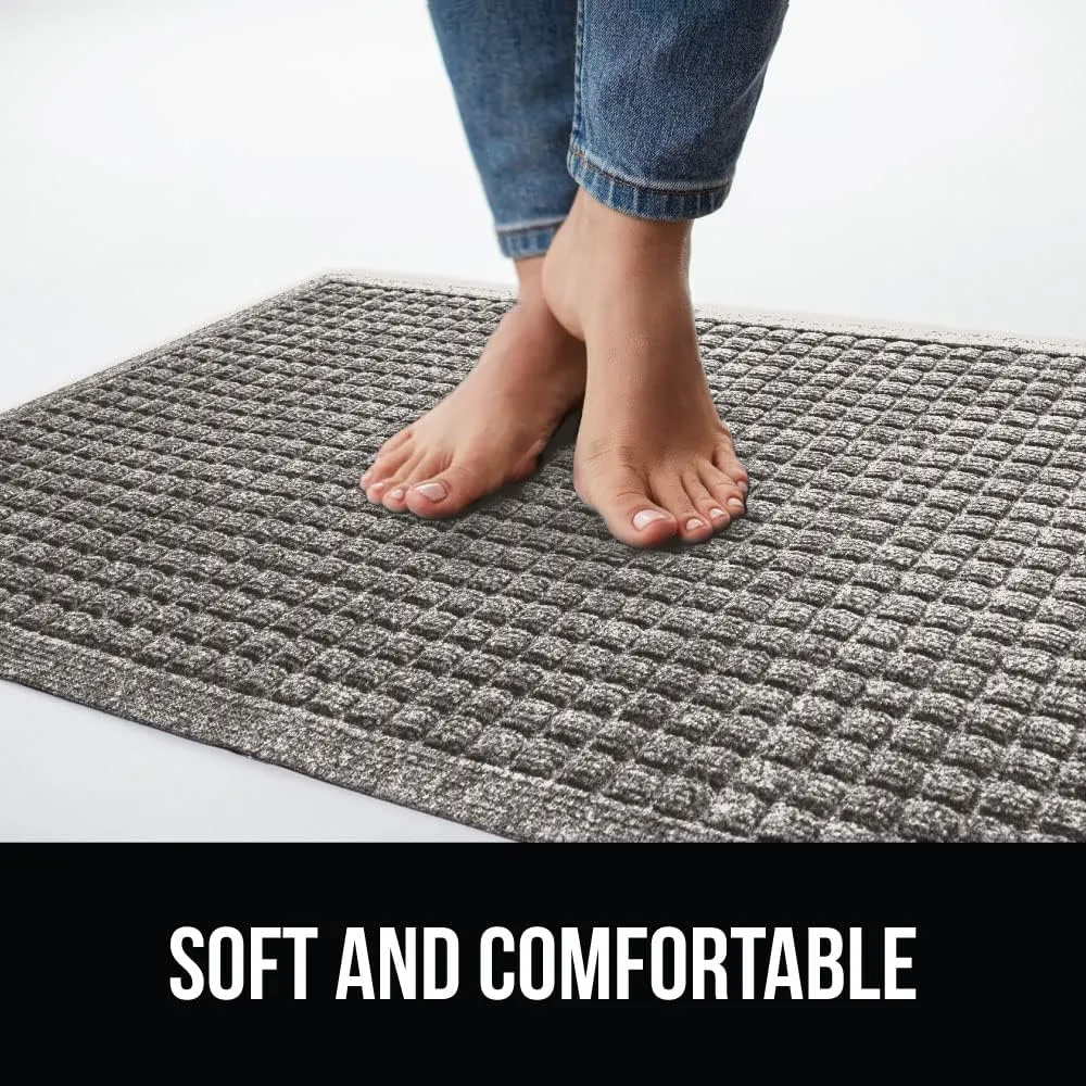 GORILLA GRIP Front Door Mat, 47x35, Indoor Outdoor Ultra Absorbent Moisture Guard Doormat, Absorbs Up to 6 Cups of Water, Stain and Fade Resistant, Rubber Backing Doormats, Captures Dirt, Charcoal