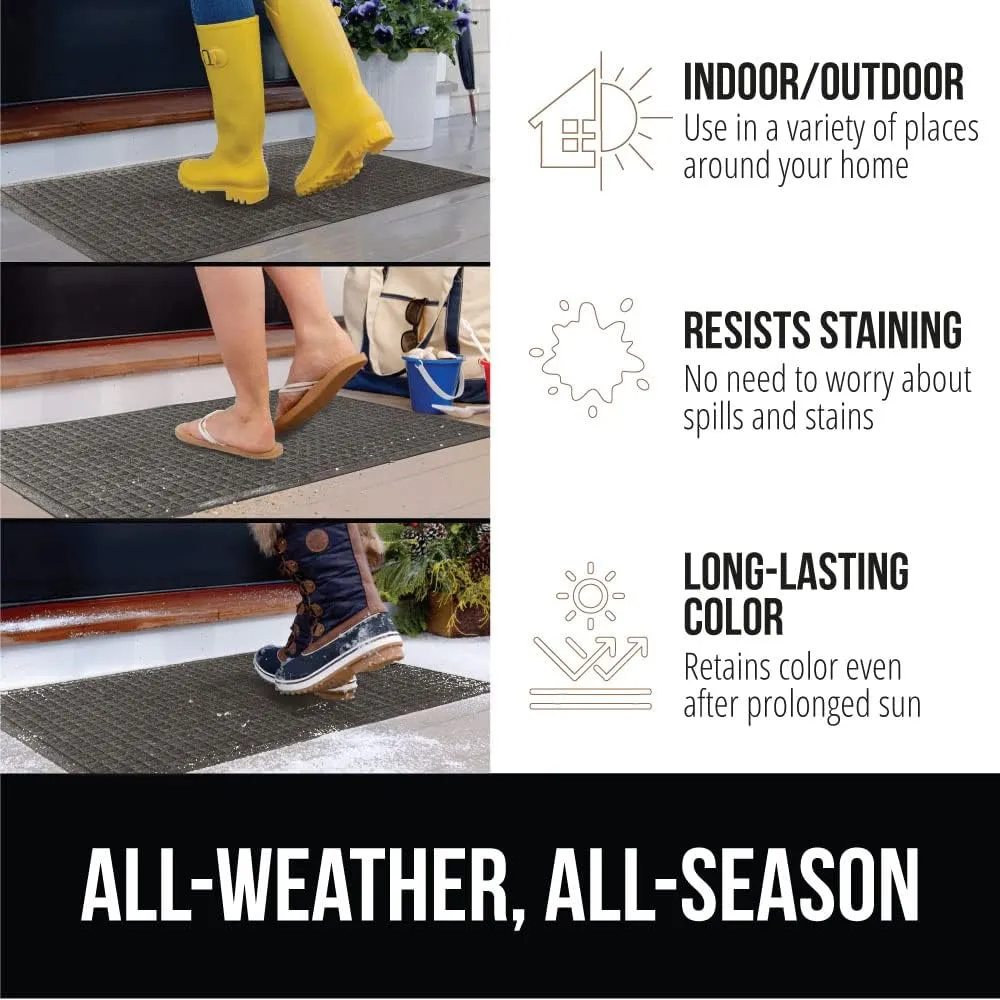 GORILLA GRIP Front Door Mat, 47x35, Indoor Outdoor Ultra Absorbent Moisture Guard Doormat, Absorbs Up to 6 Cups of Water, Stain and Fade Resistant, Rubber Backing Doormats, Captures Dirt, Charcoal