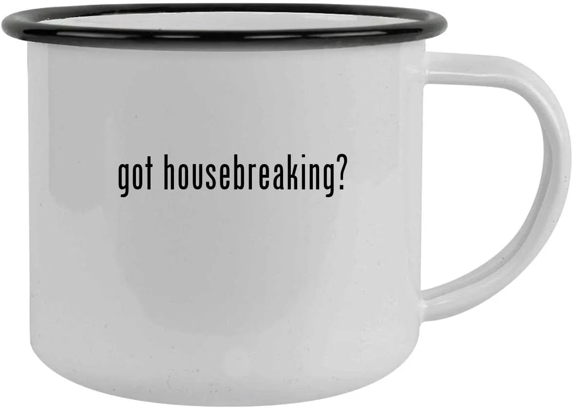 got housebreaking? - 12oz Camping Mug Stainless Steel, Black