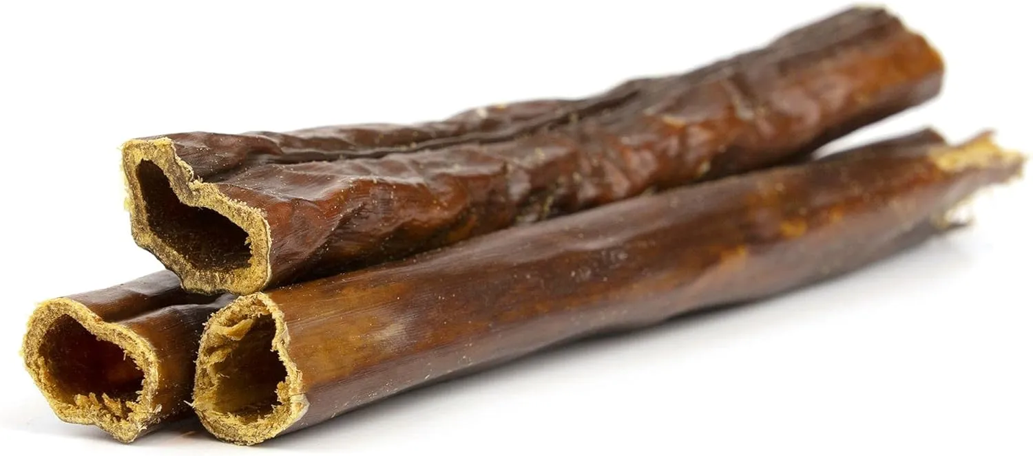 Gullet Sticks for Dogs, All Natural Single Ingredient Beef Jerky Chews, Healthy Beef Gullet Sticks, Naturally Occurring Glucosamine & Chondroitin, Can Help Joint Function for Puppies or Senior Dogs