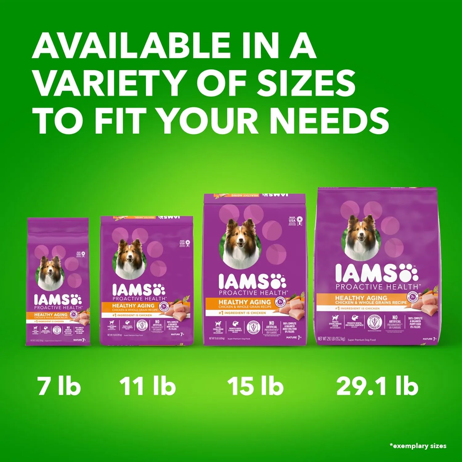IAMS Proactive Health Healthy Aging Adult Dry Dog Food for Mature and Senior Dogs with Real Chicken, 15 lb. Bag